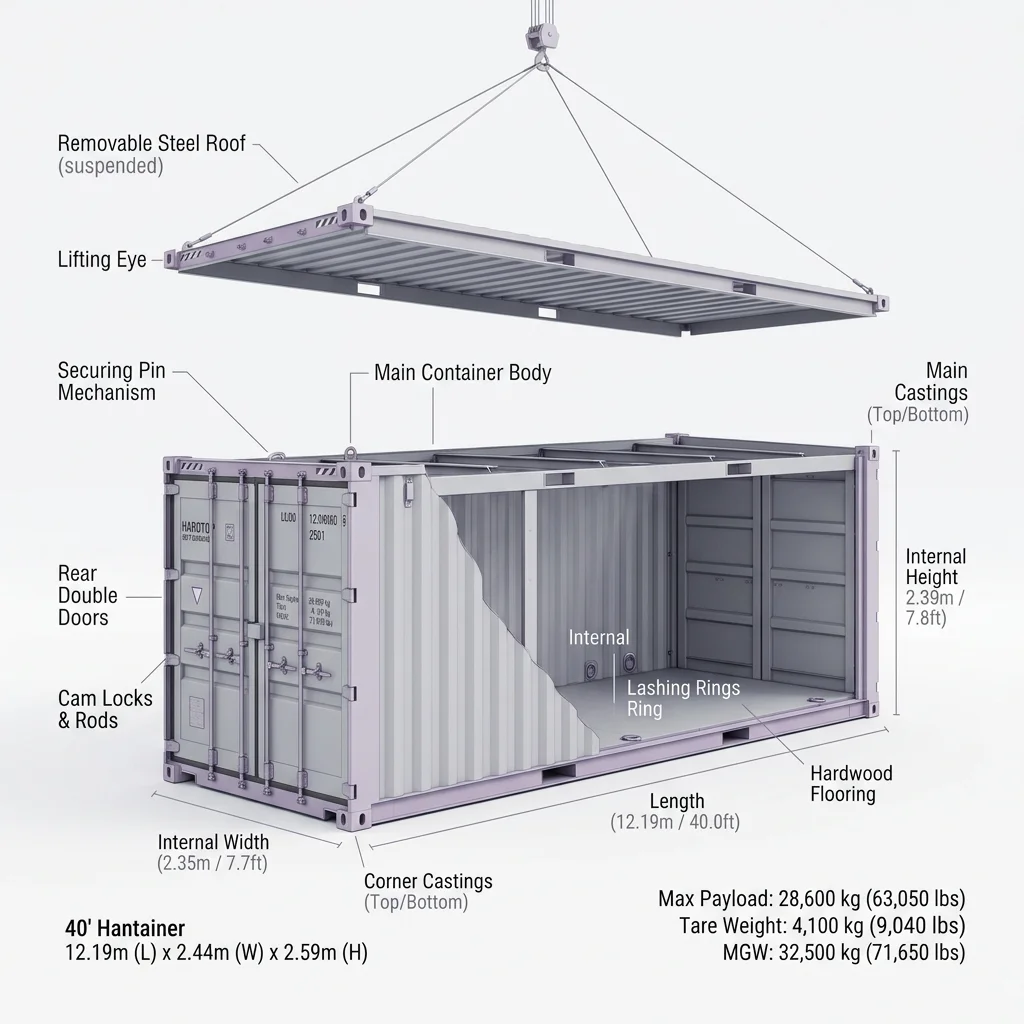 40' Hardtop Container Blueprint