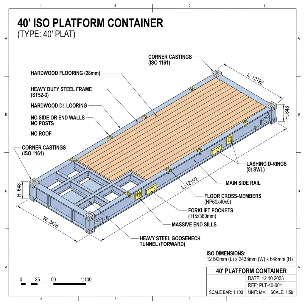 40' Platform (Collapsed Flatrack) Blueprint