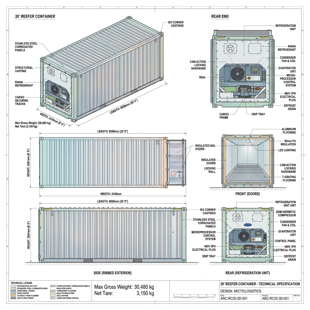 20' Refrigerated Container Blueprint